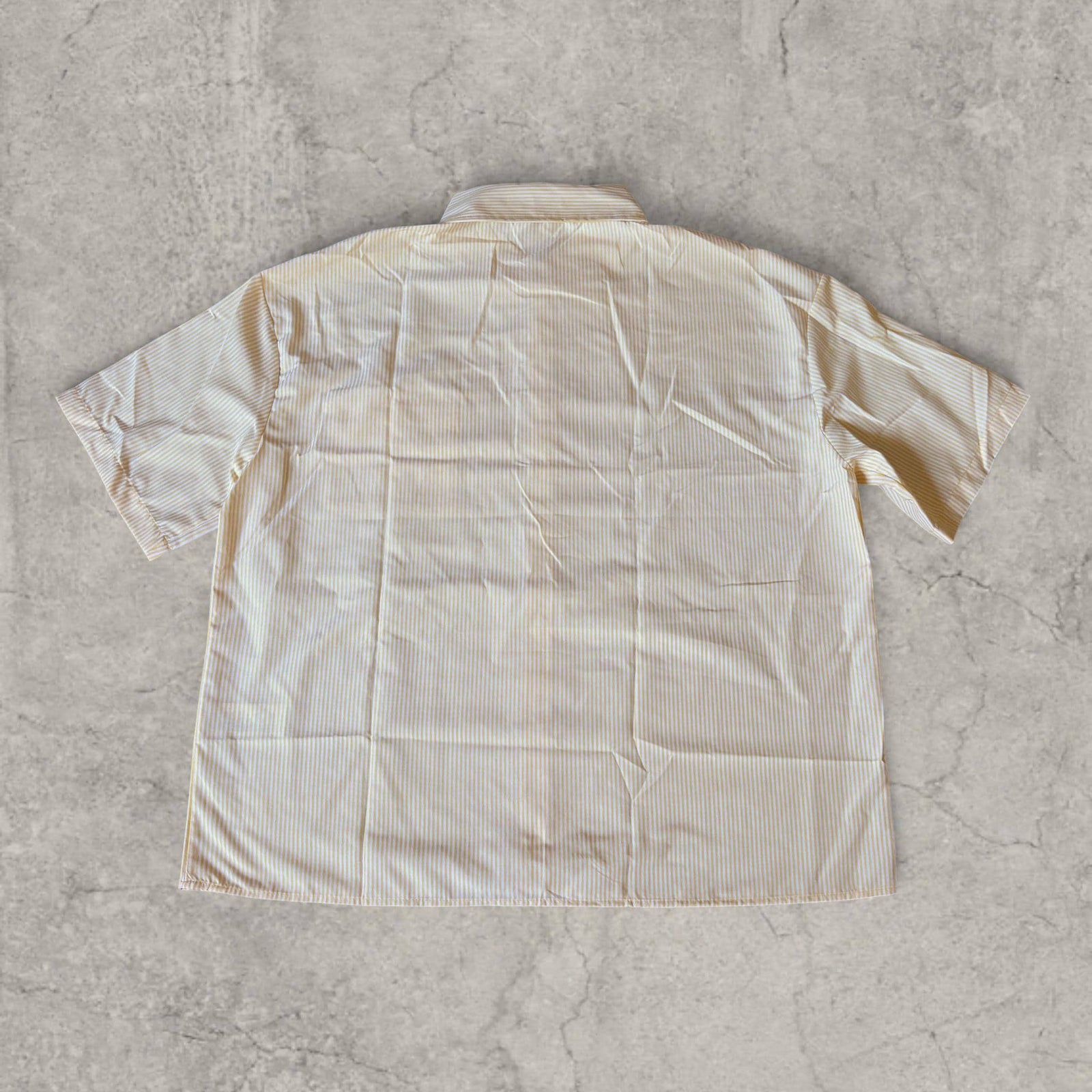 Vintage yellow Stripe Tailored Shirt – Scandinavian Style Boxy Top