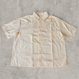 Vintage yellow Stripe Tailored Shirt – Scandinavian Style Boxy Top
